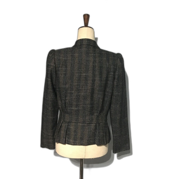 Otello Pelle Cropped Jacket Gray White Brown - Picture 5 of 9